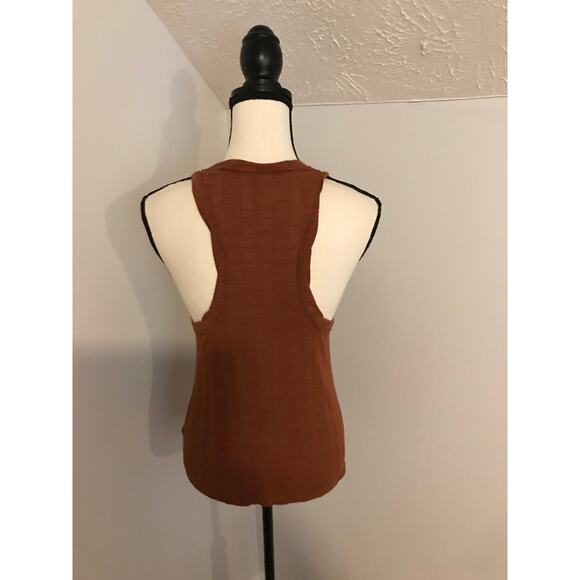 Anthropologie Pilcro Brown Sustainable Ribbed Tank Top-Small - Picture 4 of 9